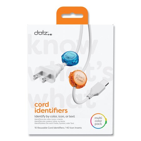 DOTZ Cord ID, 10 Multi-Colored Identifiers, 40 Punch Out Icons 21211